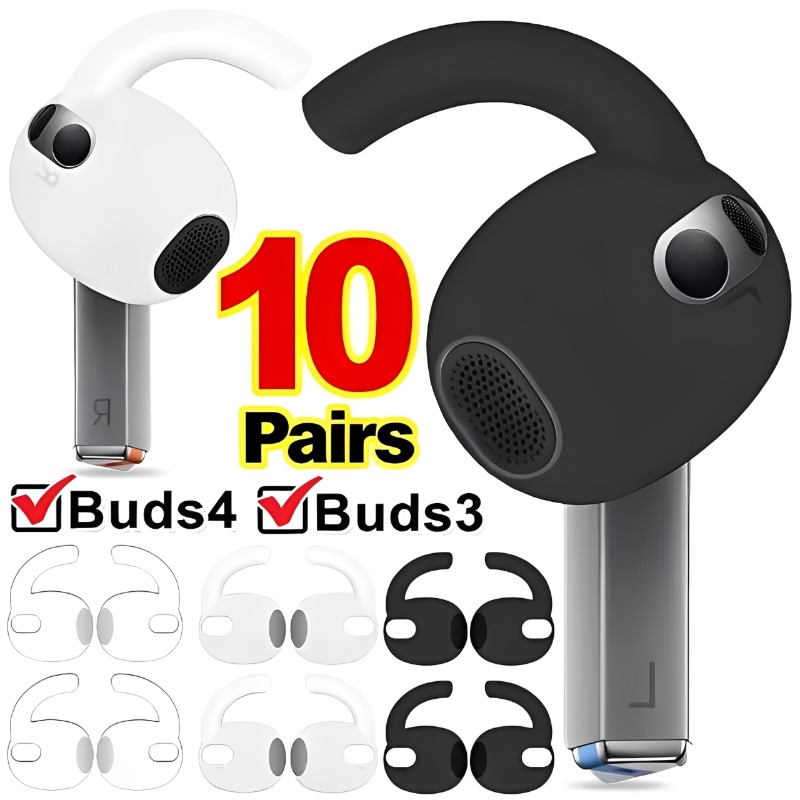 Silicone Ear Tip Replacement - 1-10 pares de ganchos de silicona